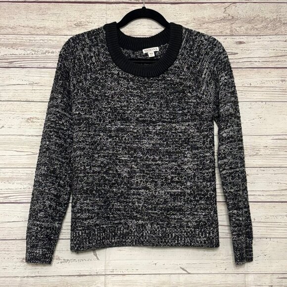 Merona Black White Knit Sweater Medium - Picture 1 of 6